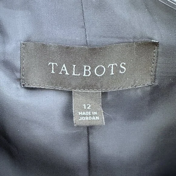 Talbots Navy Wool Blend Belted Timeless Classic Blazer Jacket - Picture 4 of 12